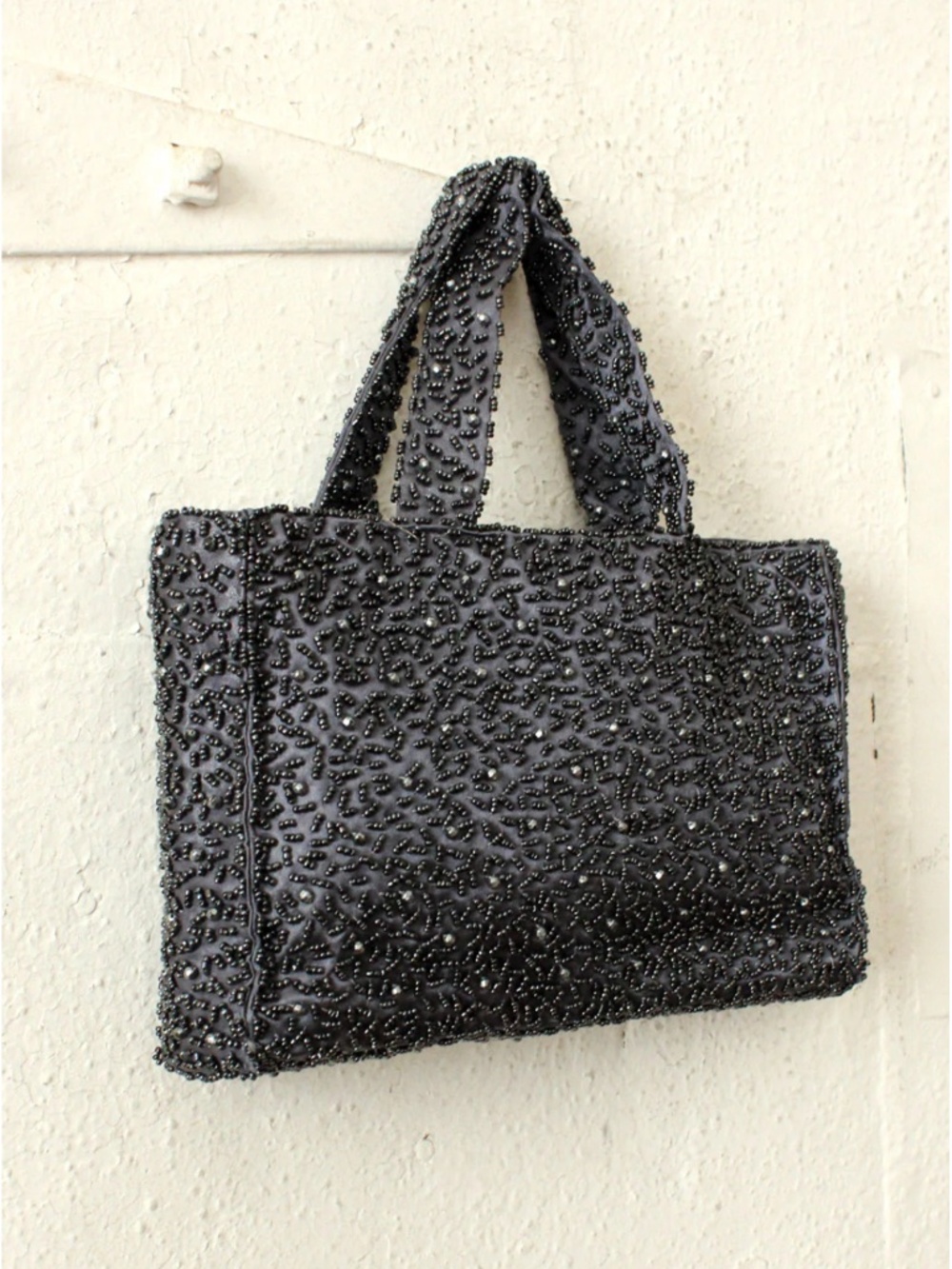 Gunmetal beaded bag